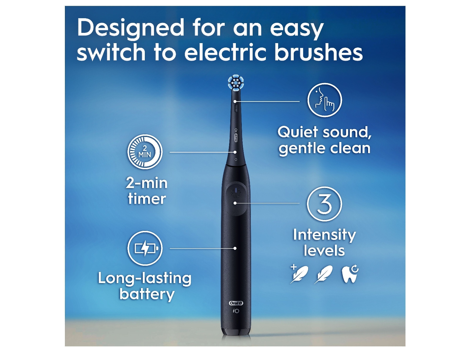 ORAL-B iO2 Series Elektrisk tannbørste (Night Black) Elektriske tannbørster