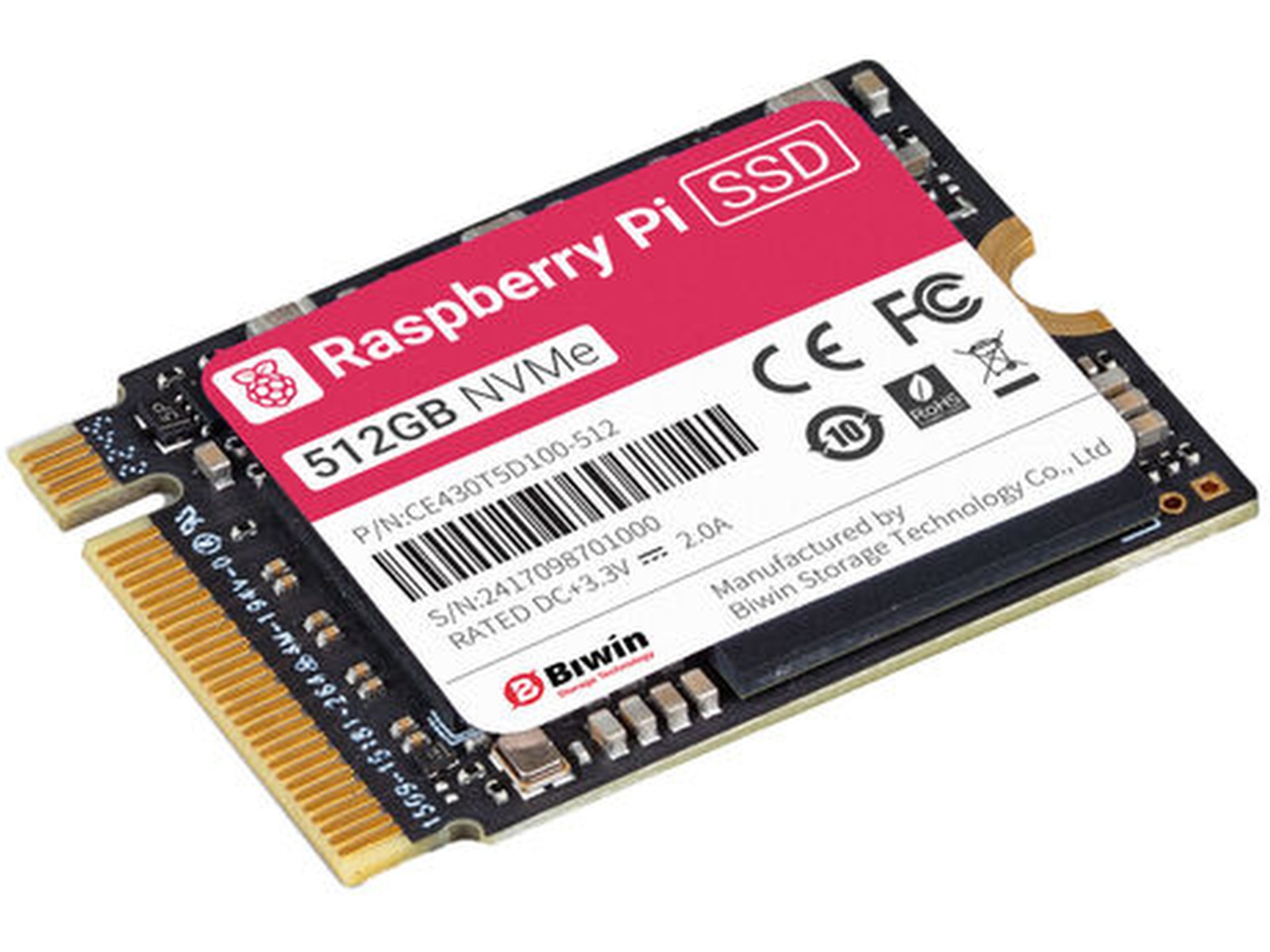 Raspberry Pi SSD 512GB Tilbehør