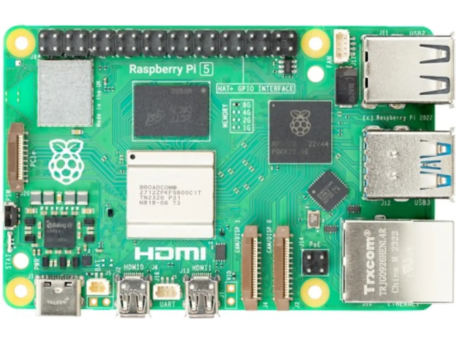 Raspberry Pi 5 16GB Integrert CPU