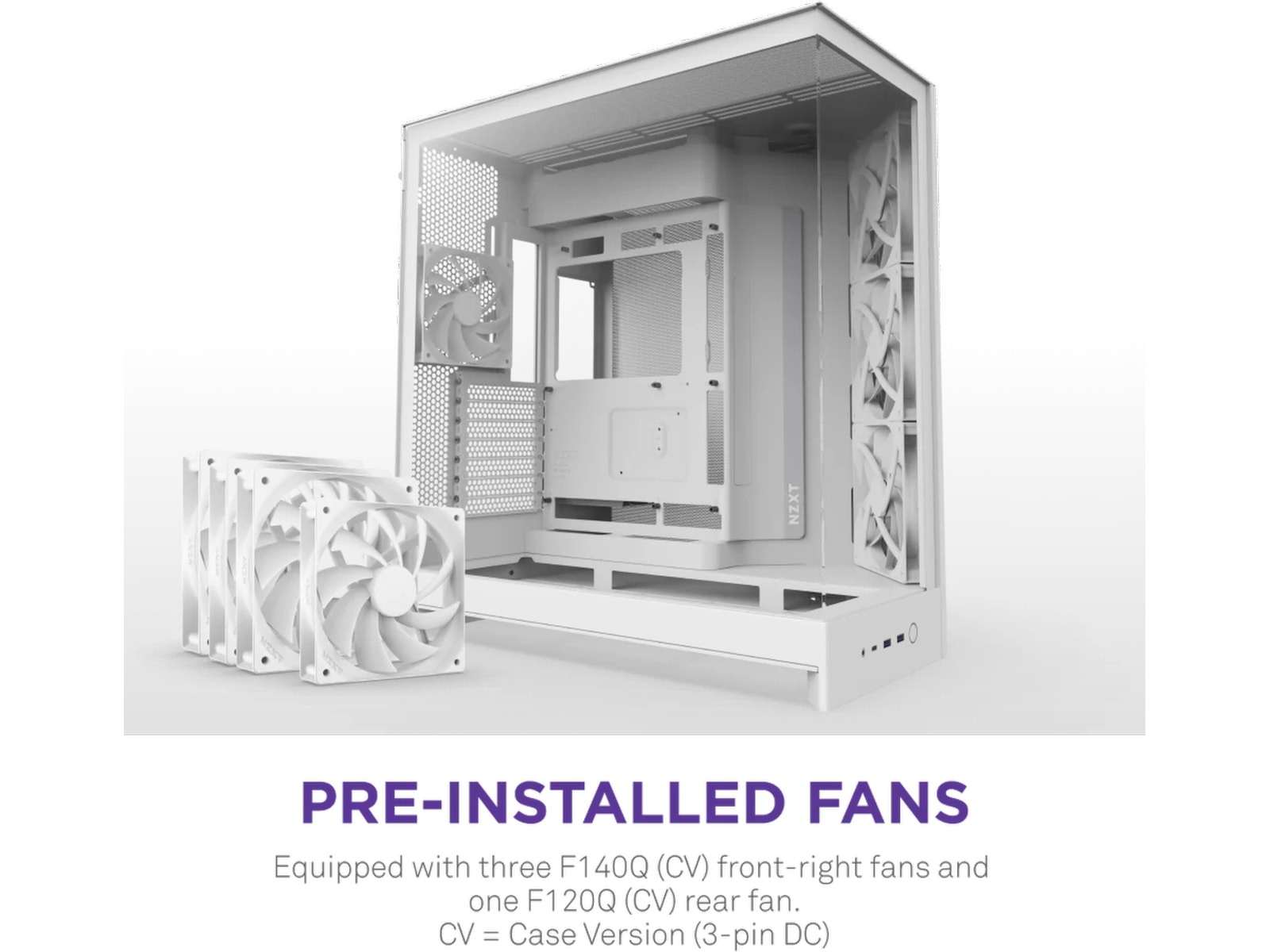 NZXT H9 Flow Mid Tower (hvit) Midi tower