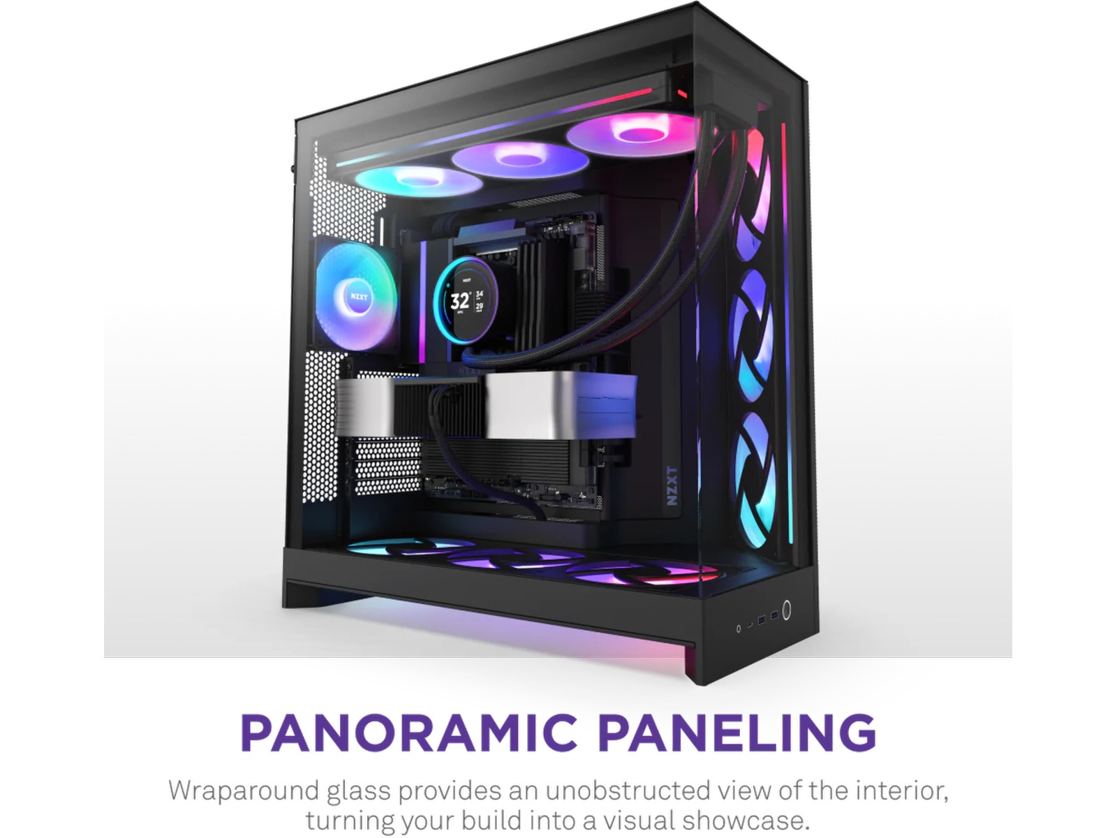 NZXT H9 Flow RGB Mid Tower (sort) Midi tower