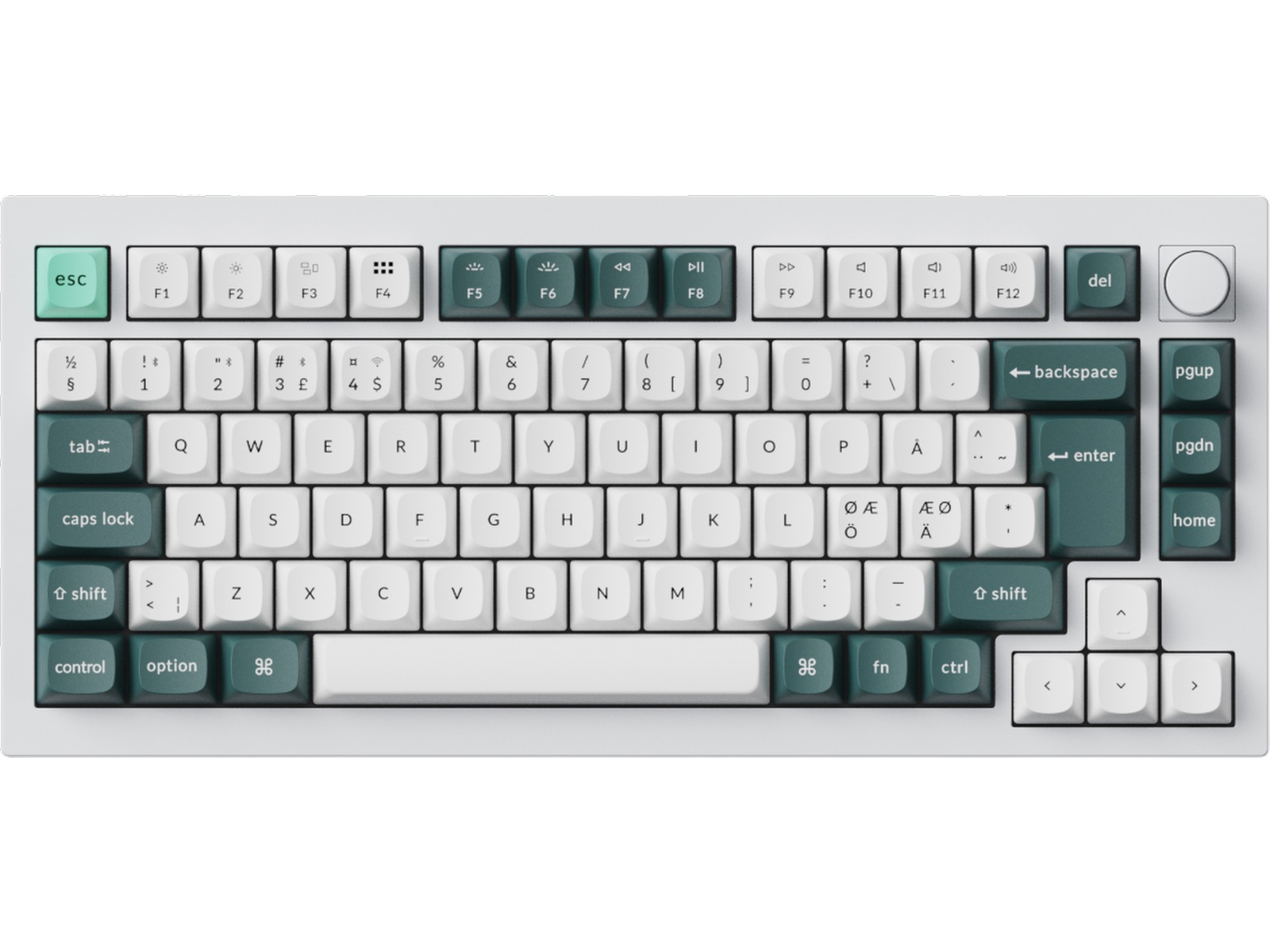 Keychron Q1 HE 75% QMK trådløst gamingtastatur (hvit) -B-Grade Demo tastatur