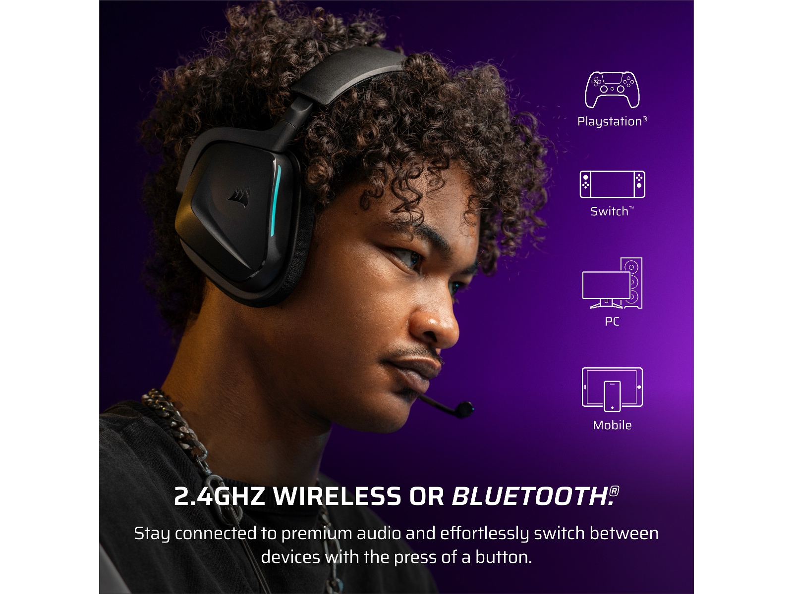 Corsair Void Wireless V2 trådløst headset (carbon) Gamingheadset