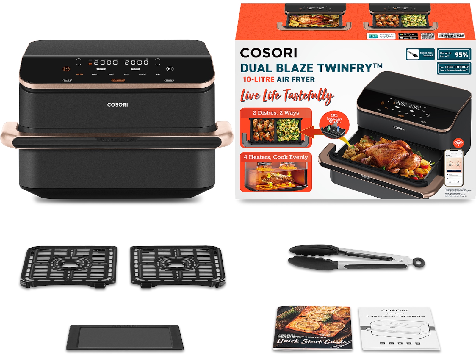 Cosori Dual Blaze TwinFry airfryer Airfryer