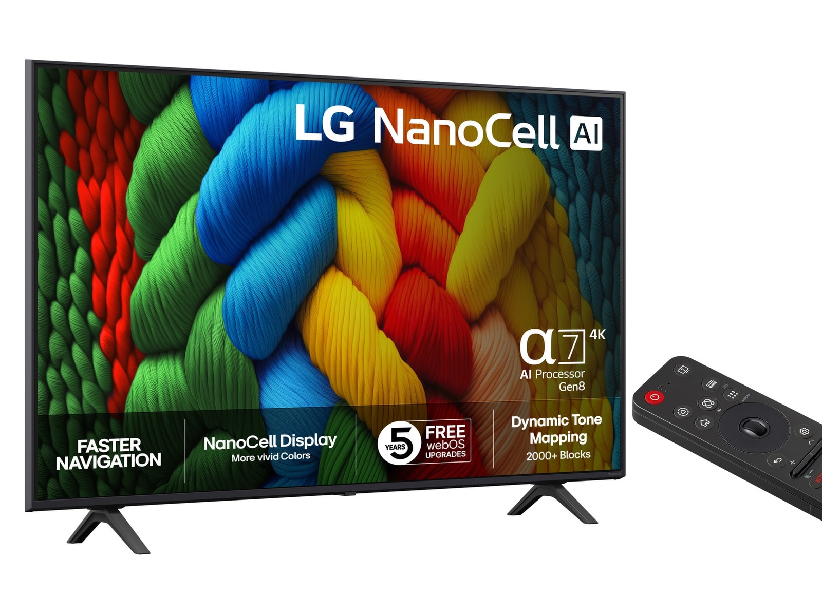 LG 50" NANO80 AI 4K NanoCell Smart TV (2025) 50 - 59 tommer TV