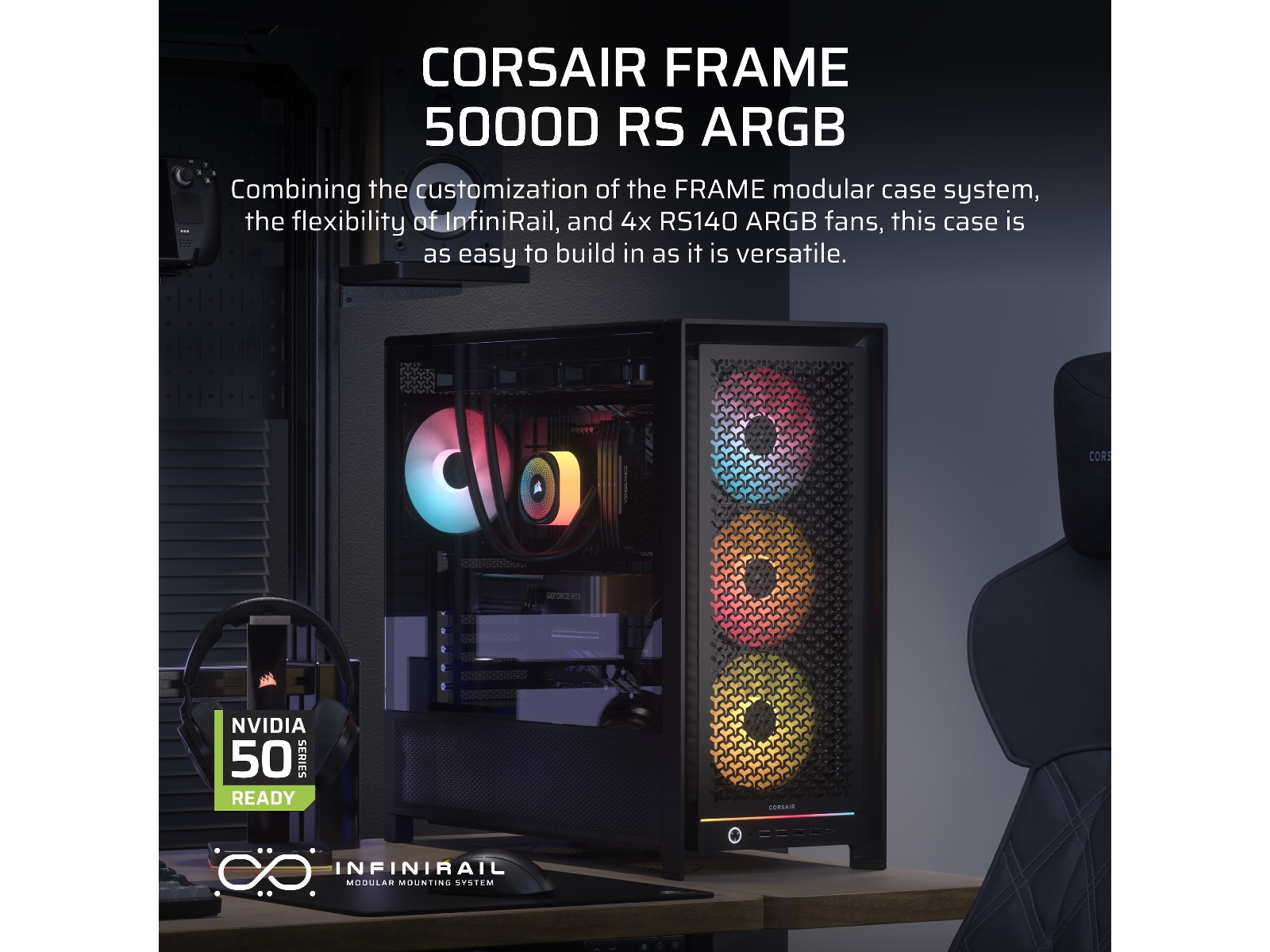 Corsair FRAME 5000D RS ARGB Mid Tower (sort) Midi tower