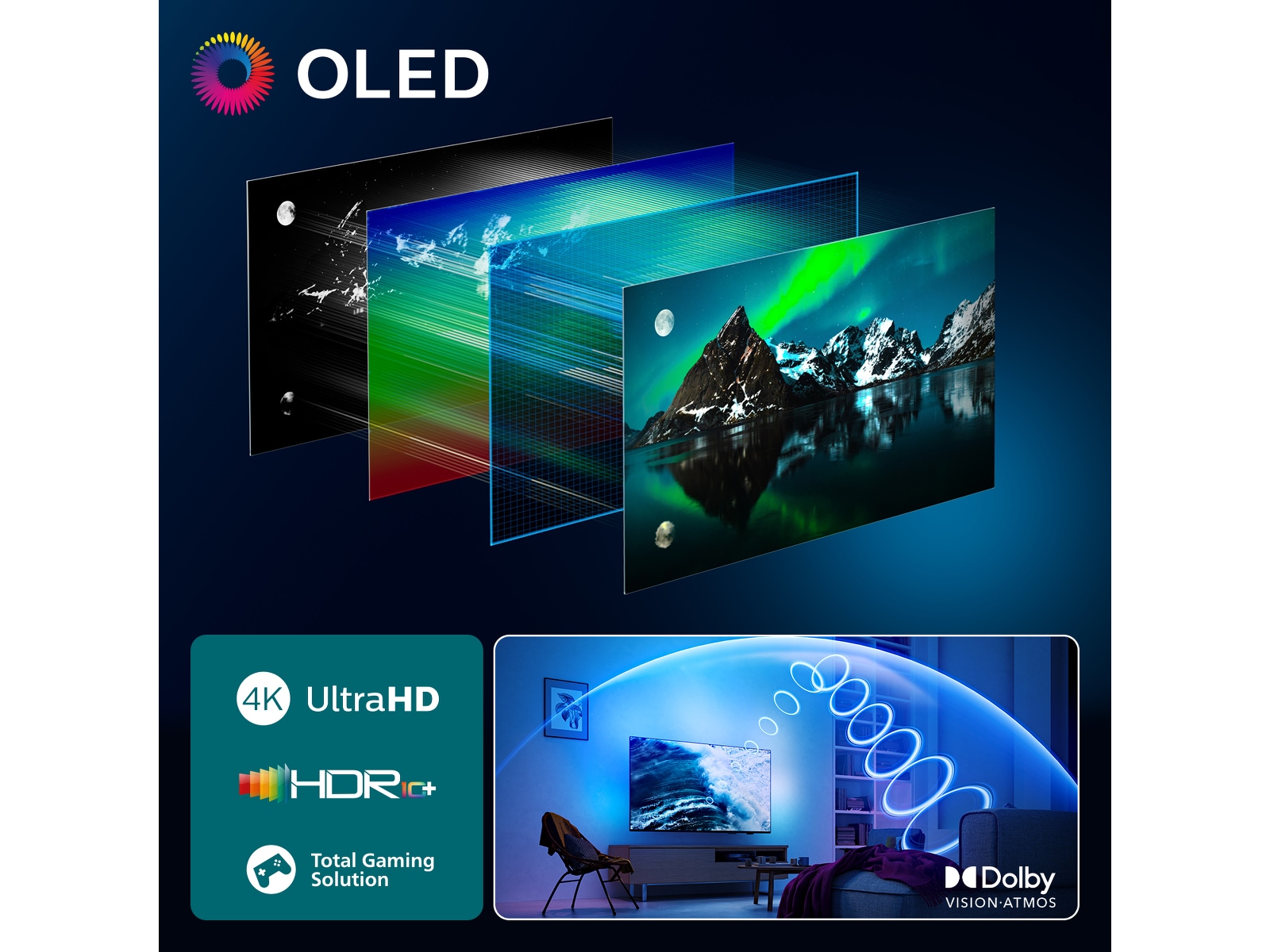 Philips 77" OLED810/12 OLED Smart Ambilight AI TV (2025) 70 - 79 tommer TV