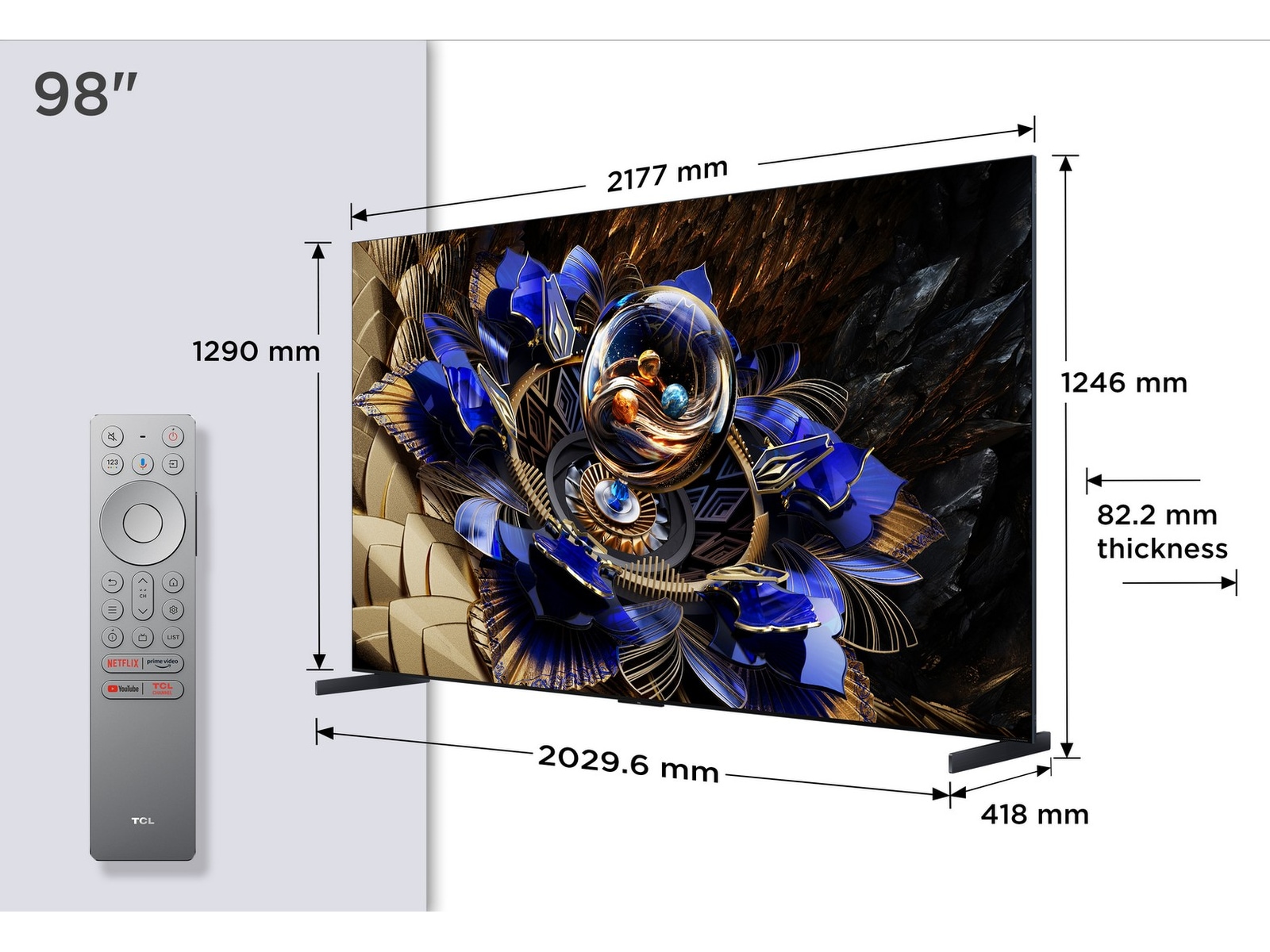 TCL 98" X11K Premium 4K QD-Mini LED Google TV Over 80 tommer TV