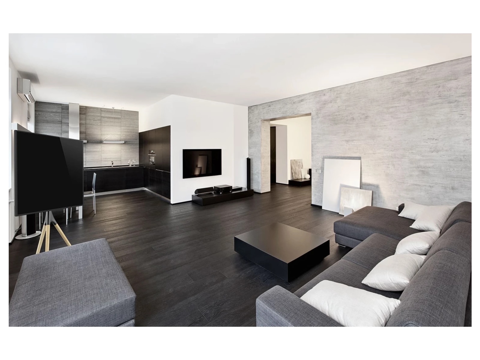 Andersson ATS Gulvstativ for TV (sort/eik) Veggfeste & TV-stativ