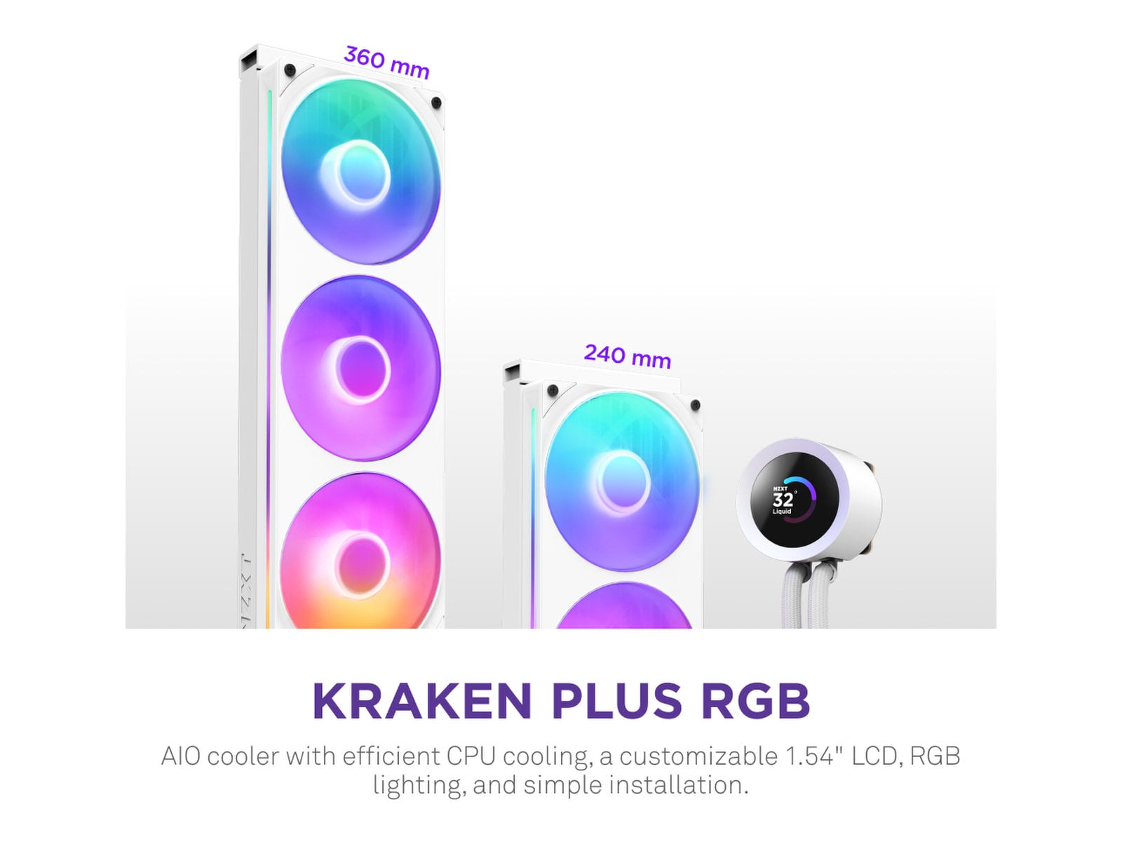 NZXT Kraken Plus 360 RGB Kjøler (hvit) CPU - Vannkjøling