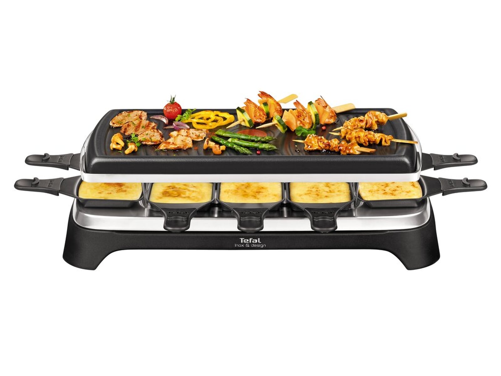 Tefal Raclette Inox & Design 10 panner Andre kjøkkenapparater