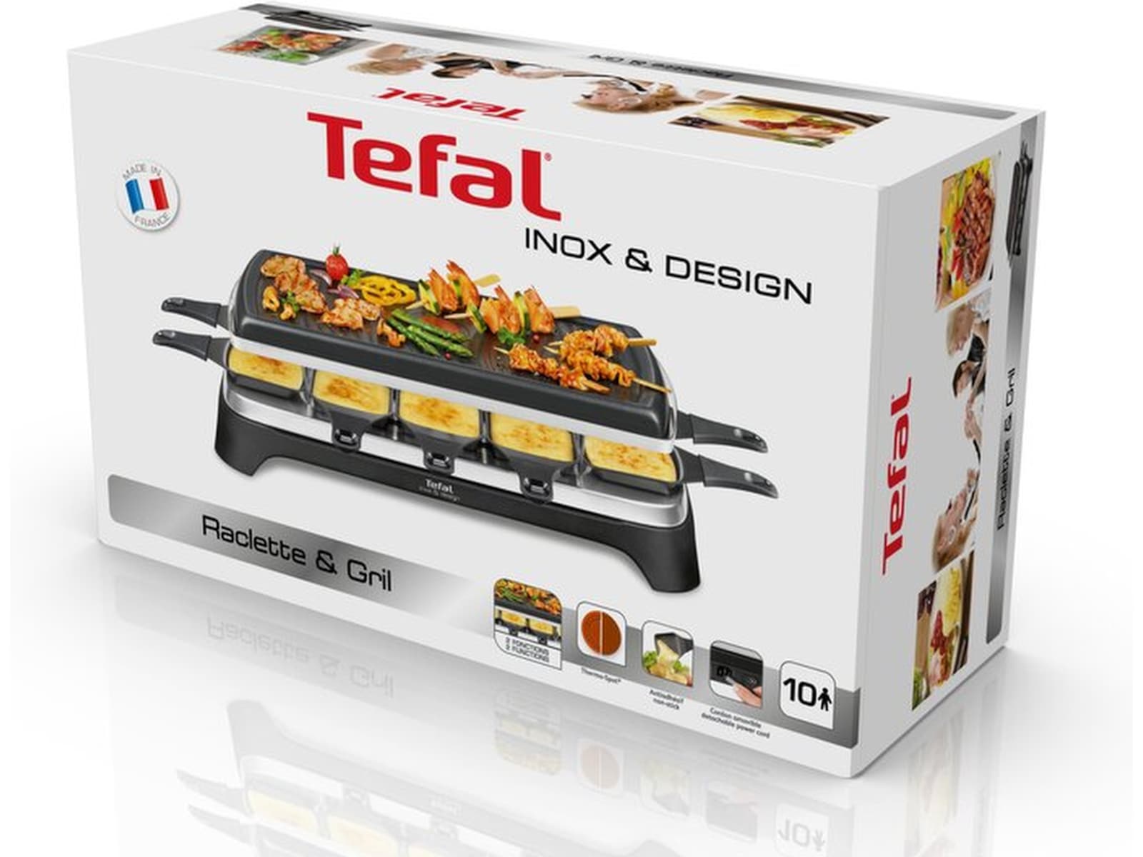 Tefal Raclette Inox & Design 10 panner Andre kjøkkenapparater