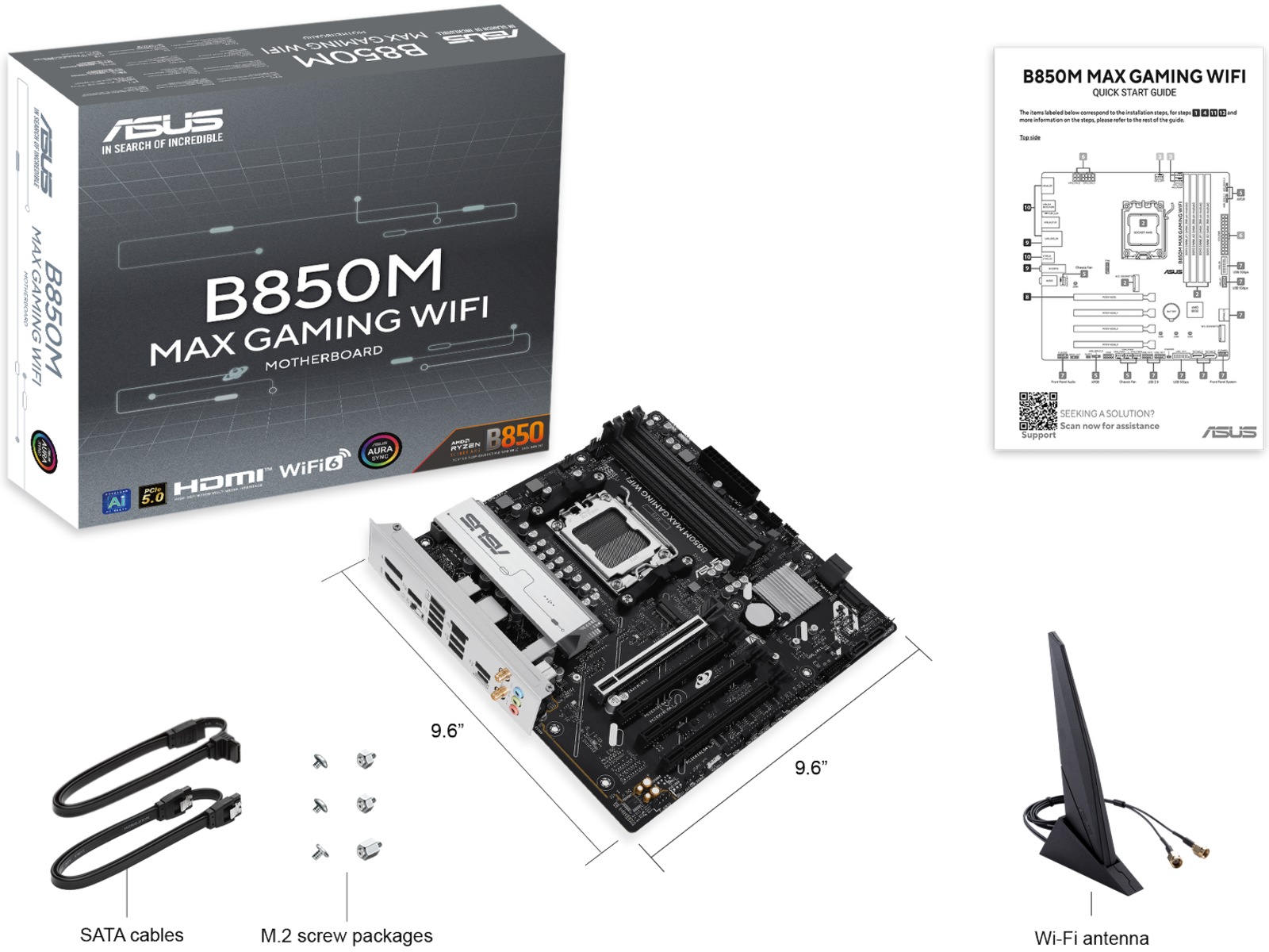 Asus B850M MAX GAMING WIFI Hovedkort AMD Socket