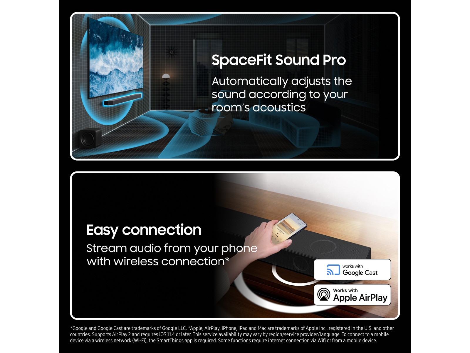 Samsung HW-Q995F soundbar med subwoofer (2025) Lydplanker