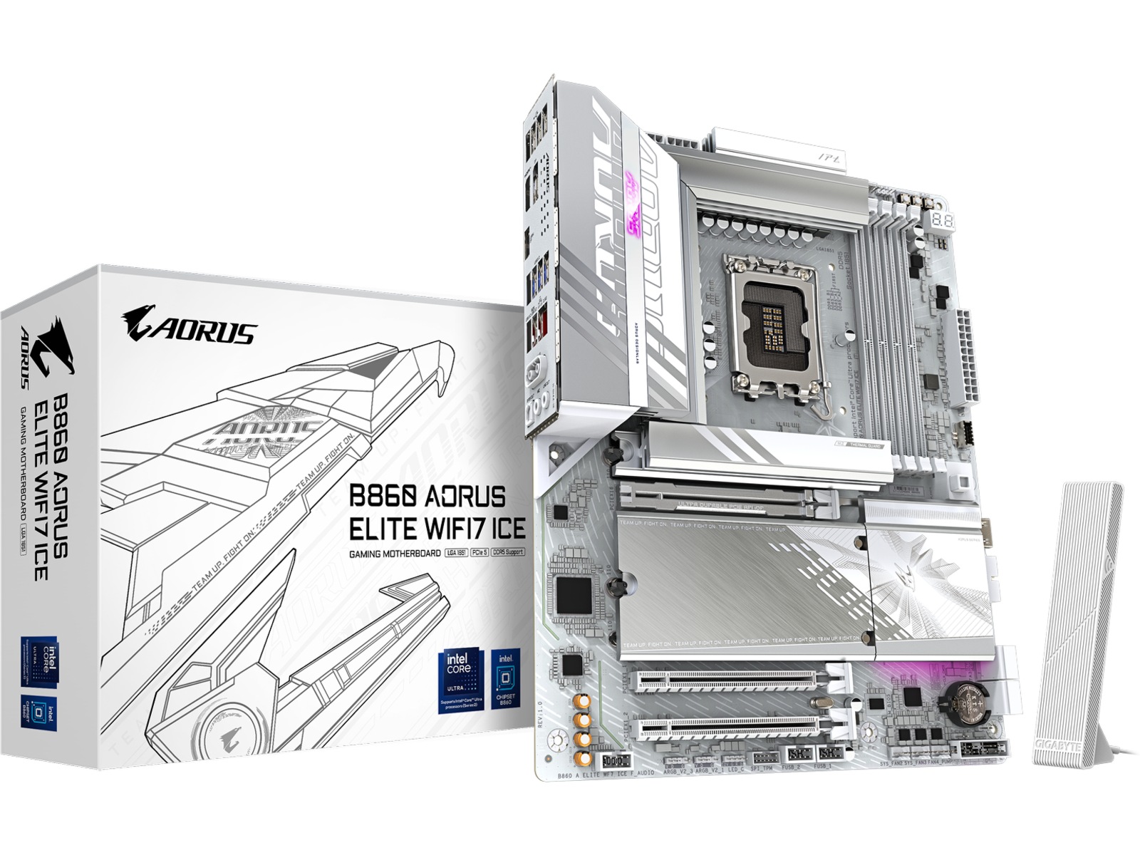 Gigabyte B860 AORUS ELITE WF7 ICE Hovedkort Intel Socket