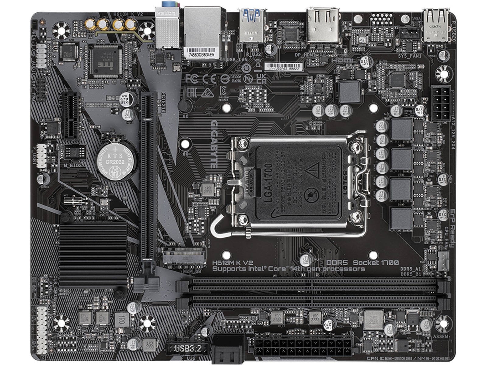 Gigabyte H610M K V2 Hovedkort Intel Socket