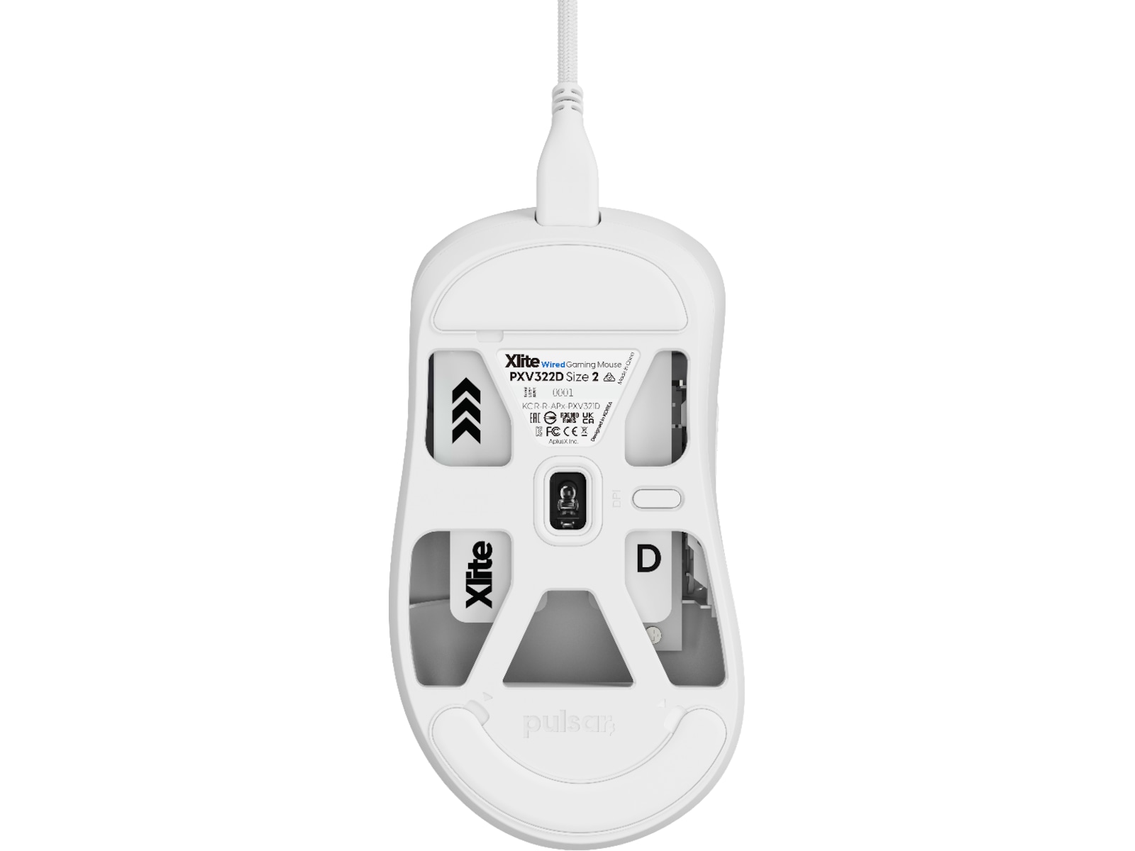 Pulsar Xlite Medium Gamingmus (hvit) Gamingmus