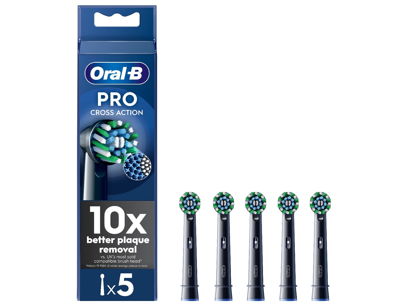 Oral-B Pro Cross Action Black Børstehoder (5 stk) Tannbørstehoder