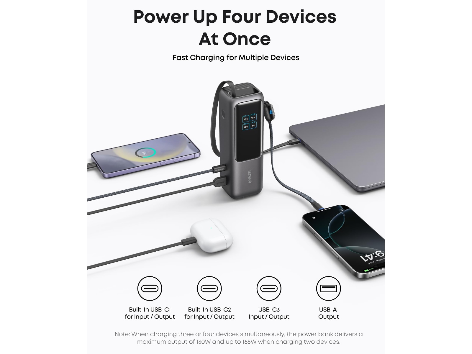Anker Power Bank 25000 mAh med USB-C Powerbank