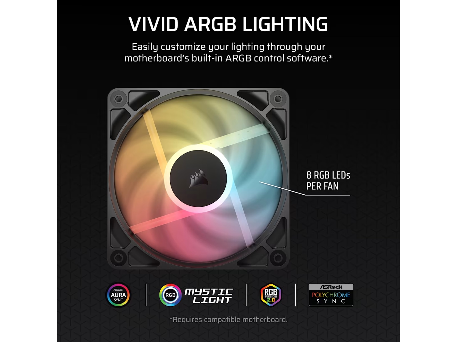 Corsair RS120-R ARGB PWM Reverse Vifte 3pk (sort) Vifter