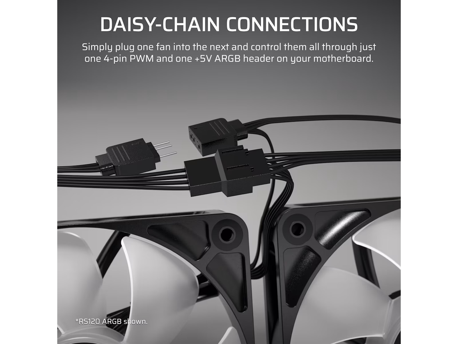 Corsair RS120-R ARGB PWM Reverse Vifte 3pk (sort) Vifter