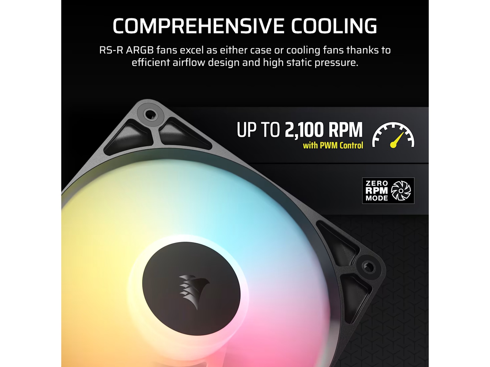 Corsair RS120-R ARGB PWM Reverse Vifte 3pk (sort) Vifter