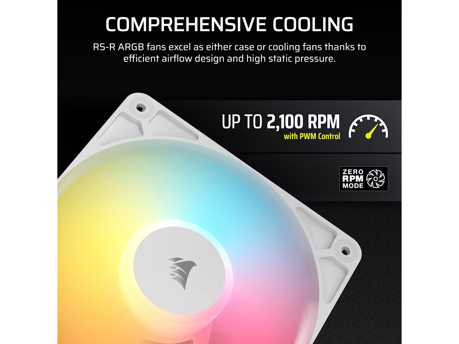 Corsair RS120-R ARGB PWM Reverse Vifte 3pk (hvit) Vifter