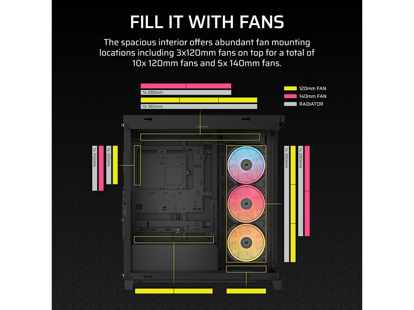 Corsair FRAME 4500X LX-R RGB Mid Tower (sort) Midi tower