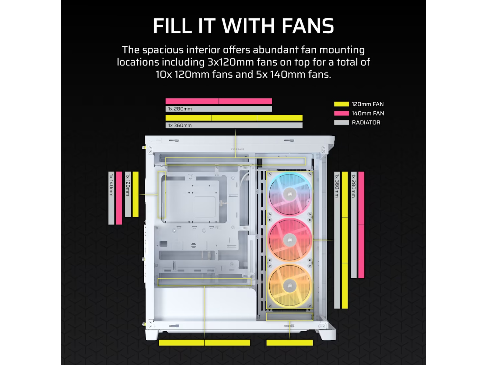Corsair FRAME 4500X LX-R RGB Mid Tower (hvit) Midi tower