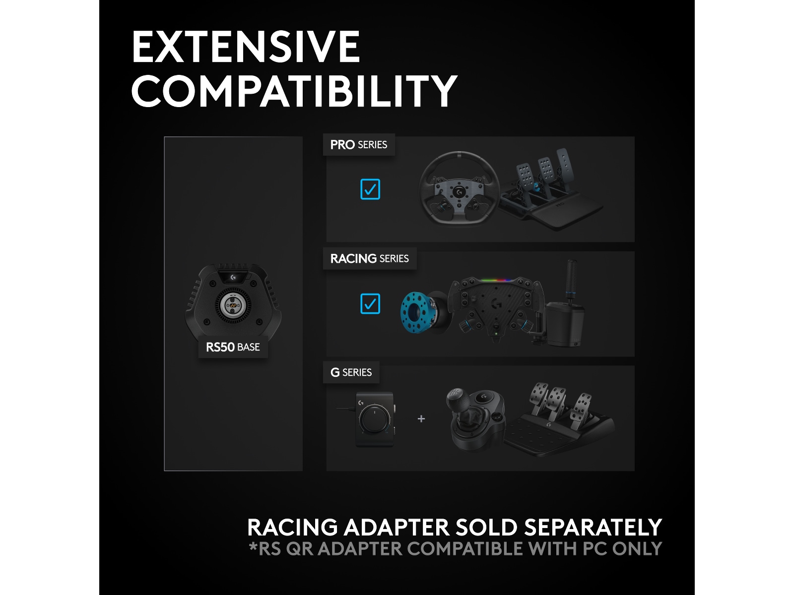 Logitech G RS50 Xbox/PC Ratt og pedaler