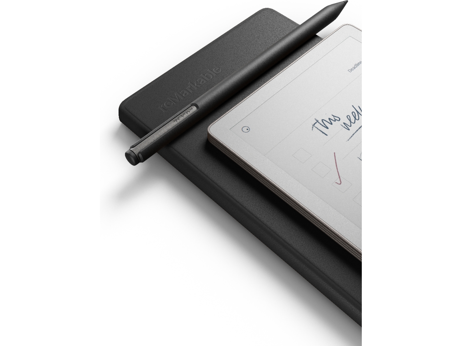 reMarkable Paper Pro Move 7.3" inkl. Marker Plus & Book Folio (sort skinn) Digitale notatblokker & tilbehør