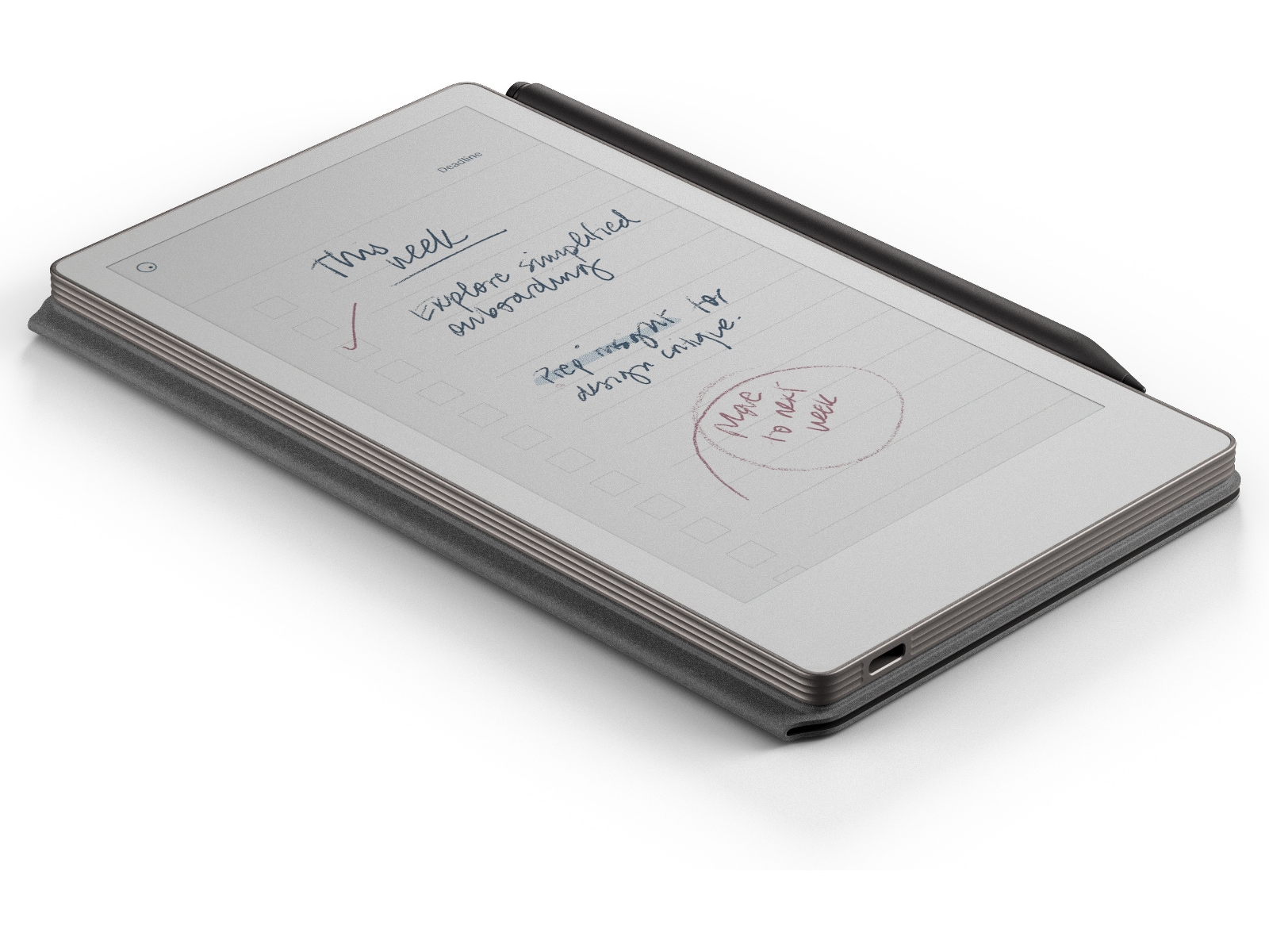 reMarkable Paper Pro Move 7.3" inkl. Marker Plus & Book Folio (sort skinn) Digitale notatblokker & tilbehør