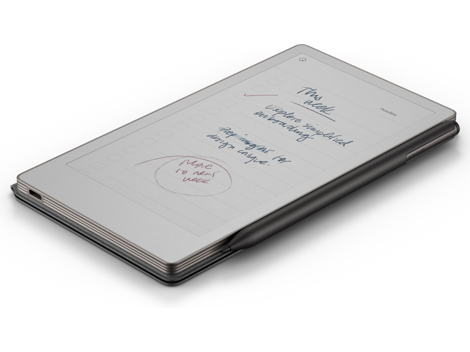 reMarkable Paper Pro Move 7.3" inkl. Marker Plus & Book Folio (sort skinn) Digitale notatblokker & tilbehør