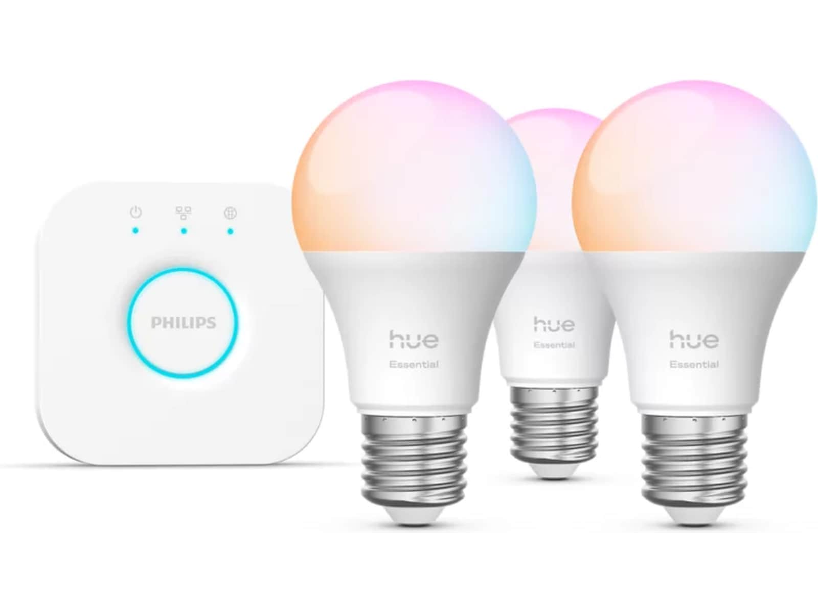 Philips Hue WCA Essential Startpakke (3x E27 + Bridge) Lyspærer & LED-pærer