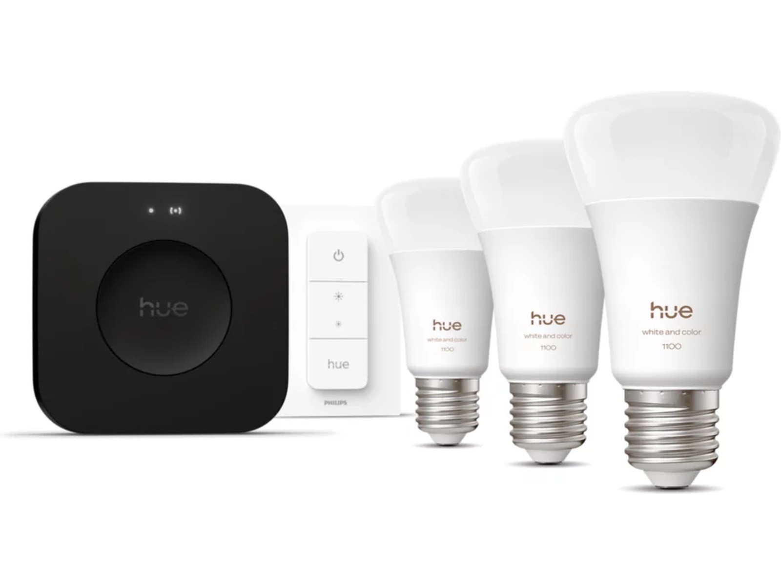Philips Hue WCA Startpakke (3x E27 + Dimmer + Bridge Pro) Lyspærer & LED-pærer