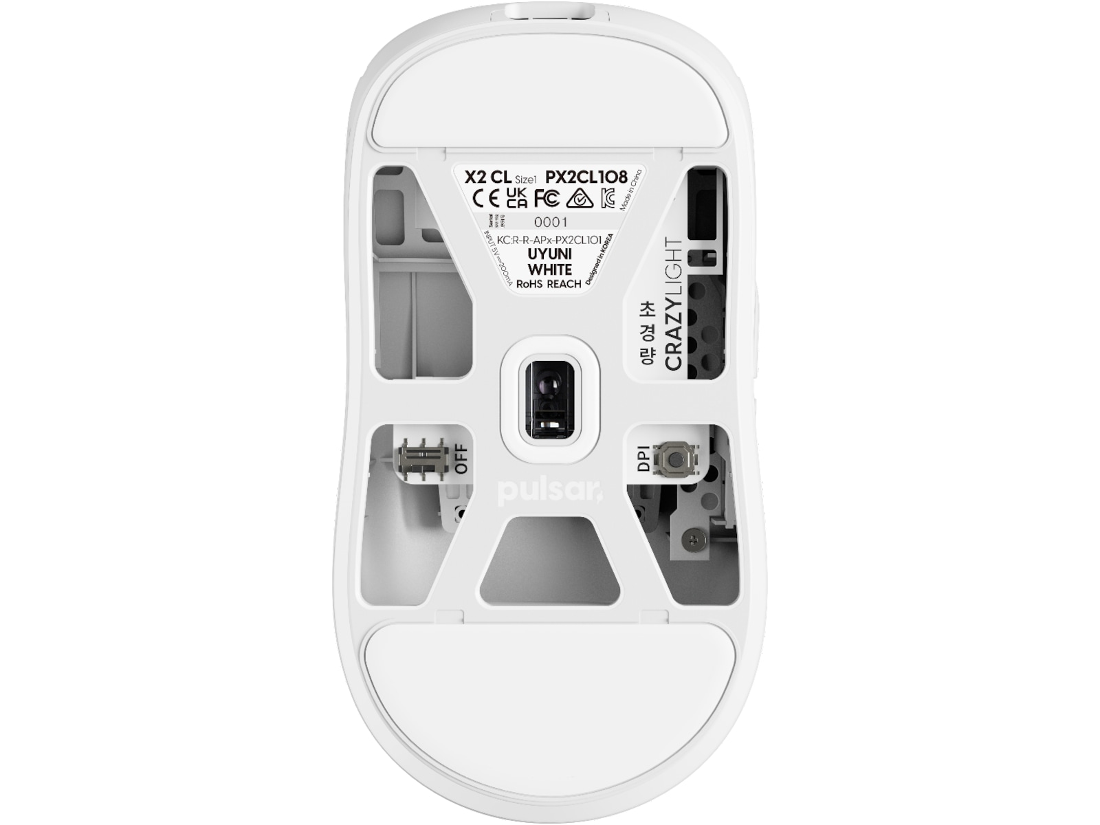 Pulsar X2 CrazyLight Trådløs Gamingmus (Uyuni White) -B-Grade Demo mus