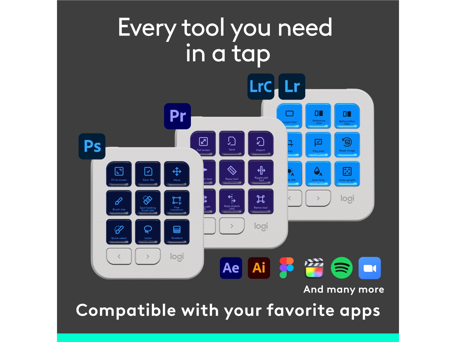 Logitech MX Creative Console (grå) Tastatur