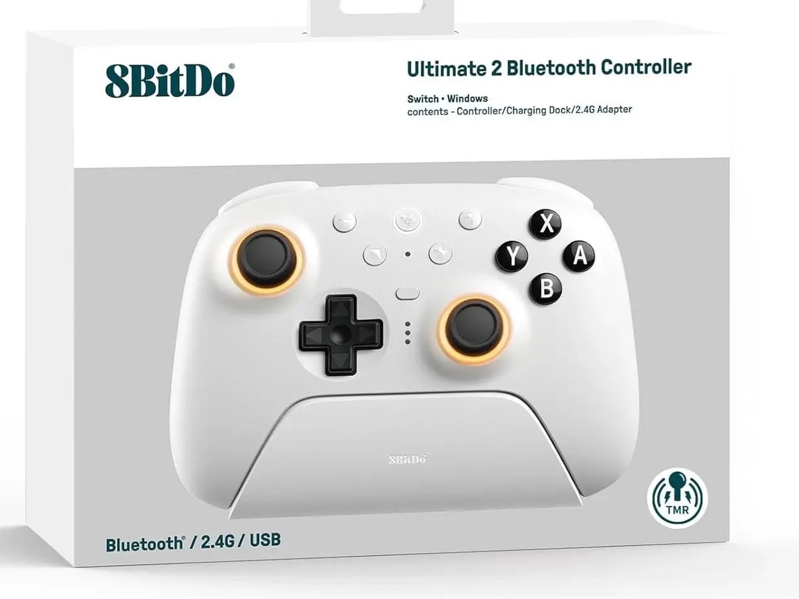 8BitDo Ultimate 2 Trådløs Bluetooth Kontroller (hvit) Gamepad