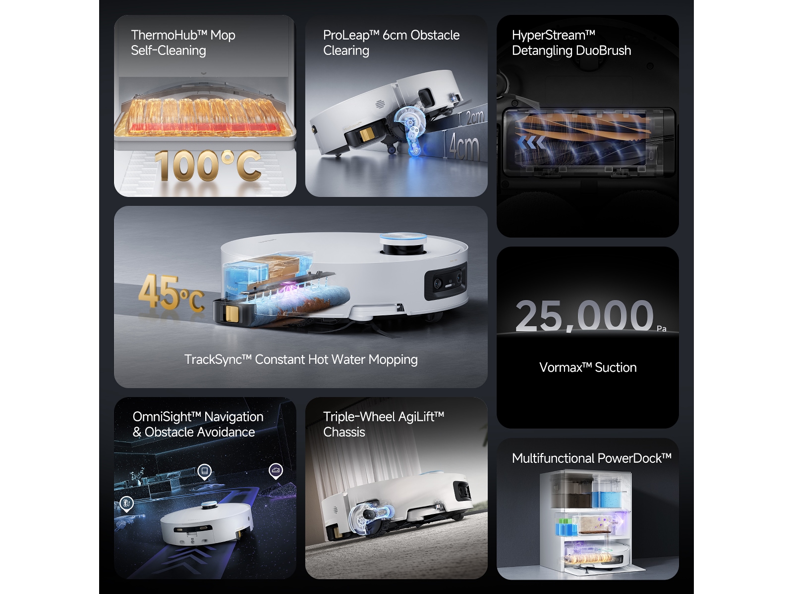 Dreame Aqua10 Ultra Track Complete Robotstøvsuger (hvit) Robotstøvsugere