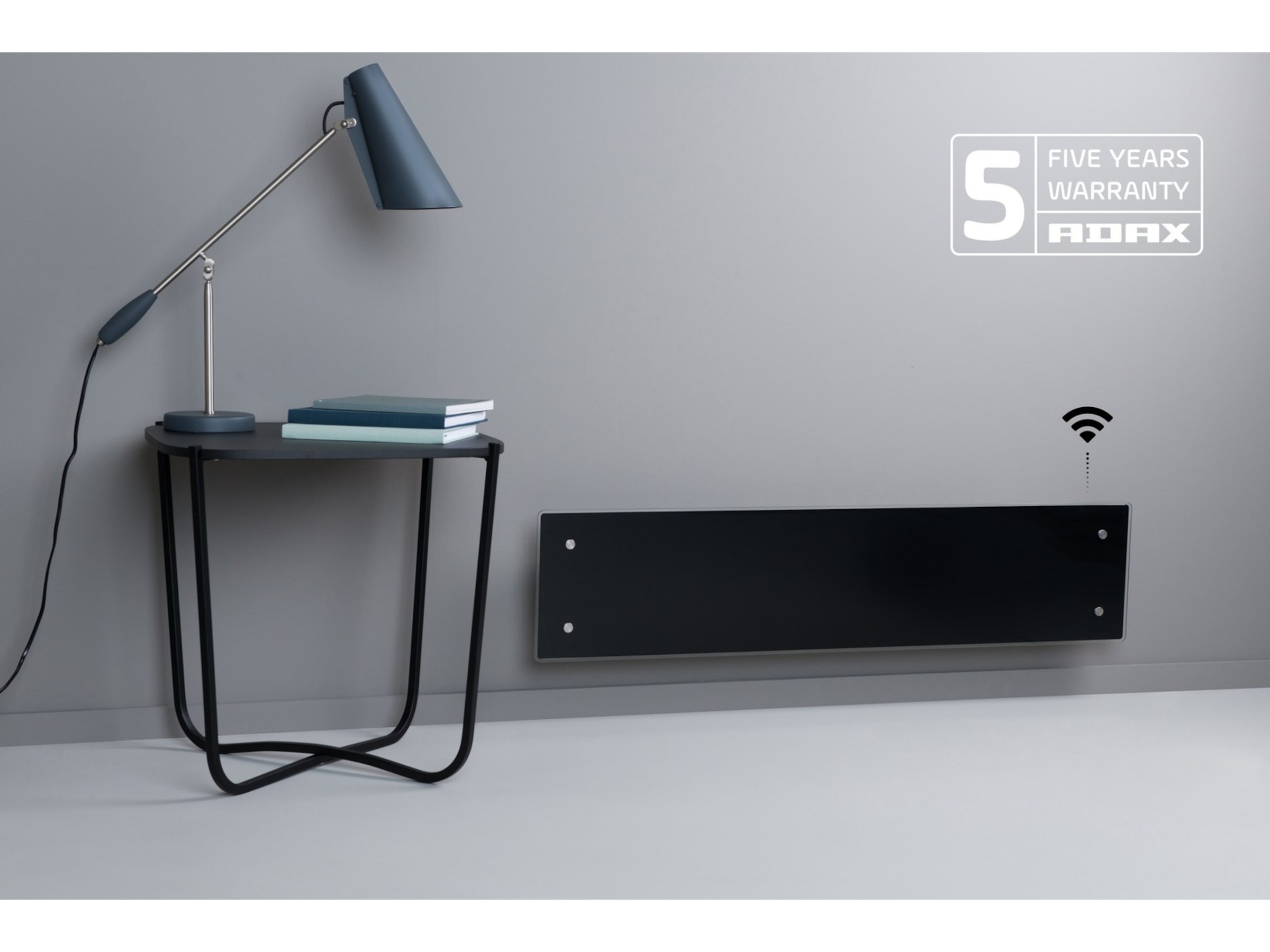 Adax Clea L WiFi panelovn glass lav 800W (sort) Panelovner