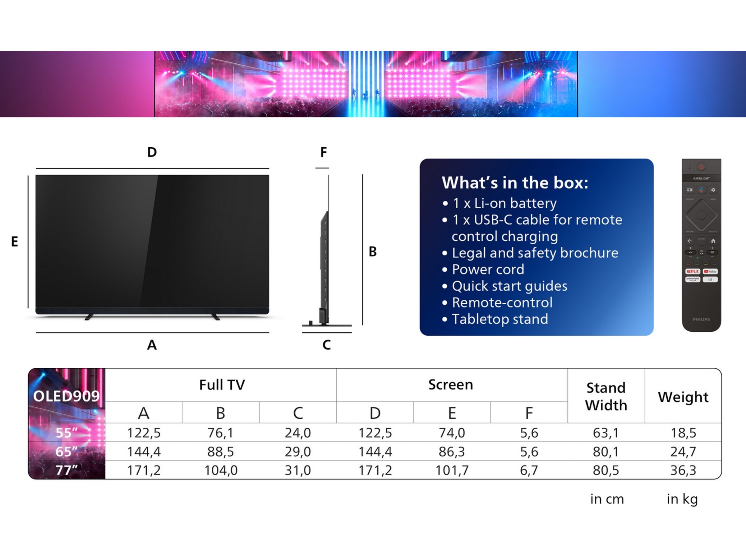 Philips 77" 4K UHD OLED+ Smart TV Ambilight 77OLED909 70 - 79 tommer TV