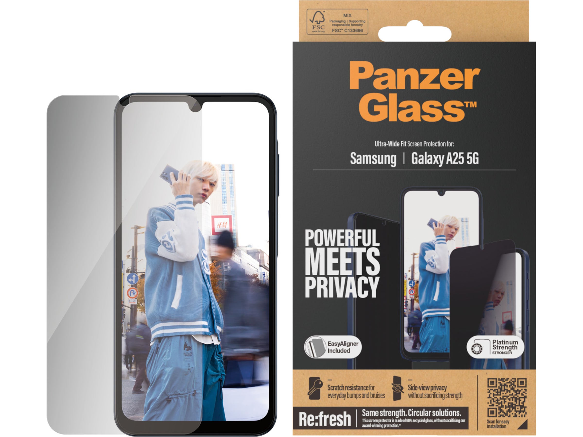 PanzerGlass Galaxy A25 5G Privacy skjermbeskytter Skjermbeskytter