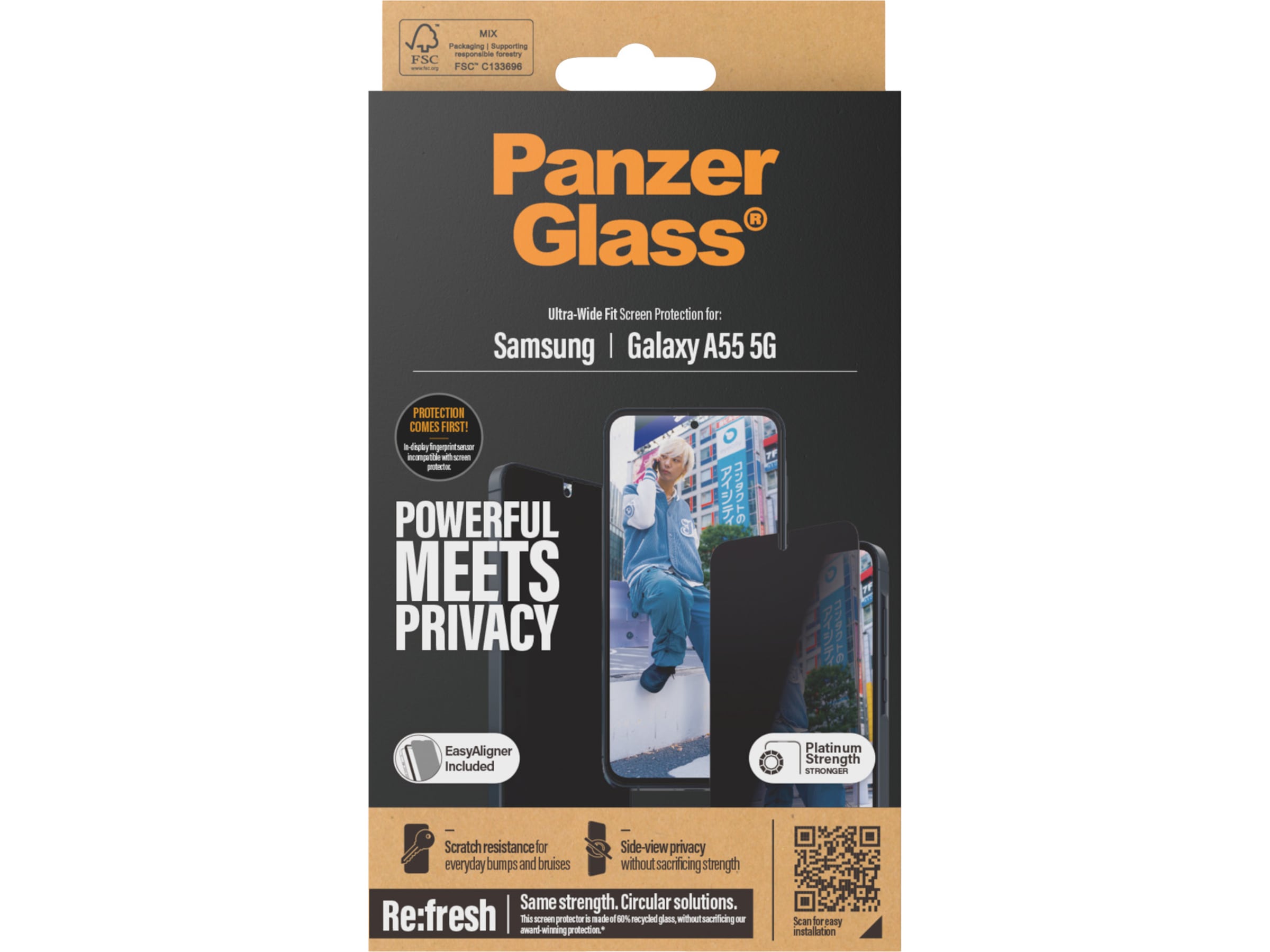 PanzerGlass Galaxy A55 5G Privacy skjermbeskytter Skjermbeskytter