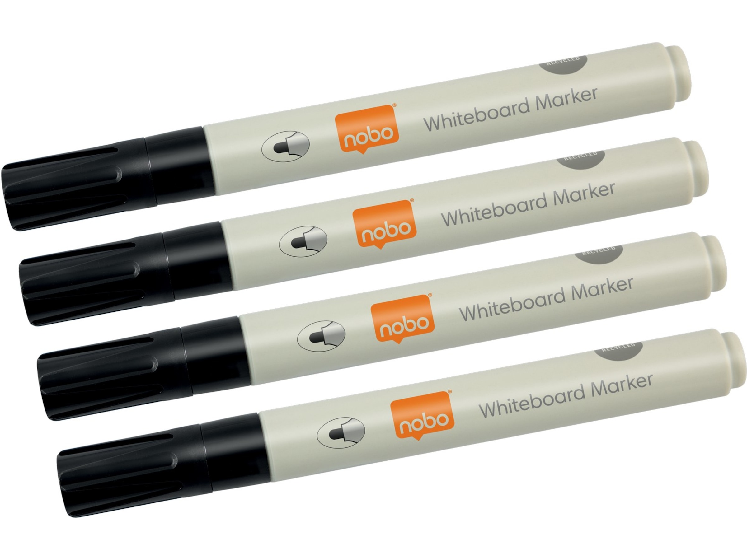 Nobo whiteboardpenner, 4-pack (sort) Whiteboardtavler
