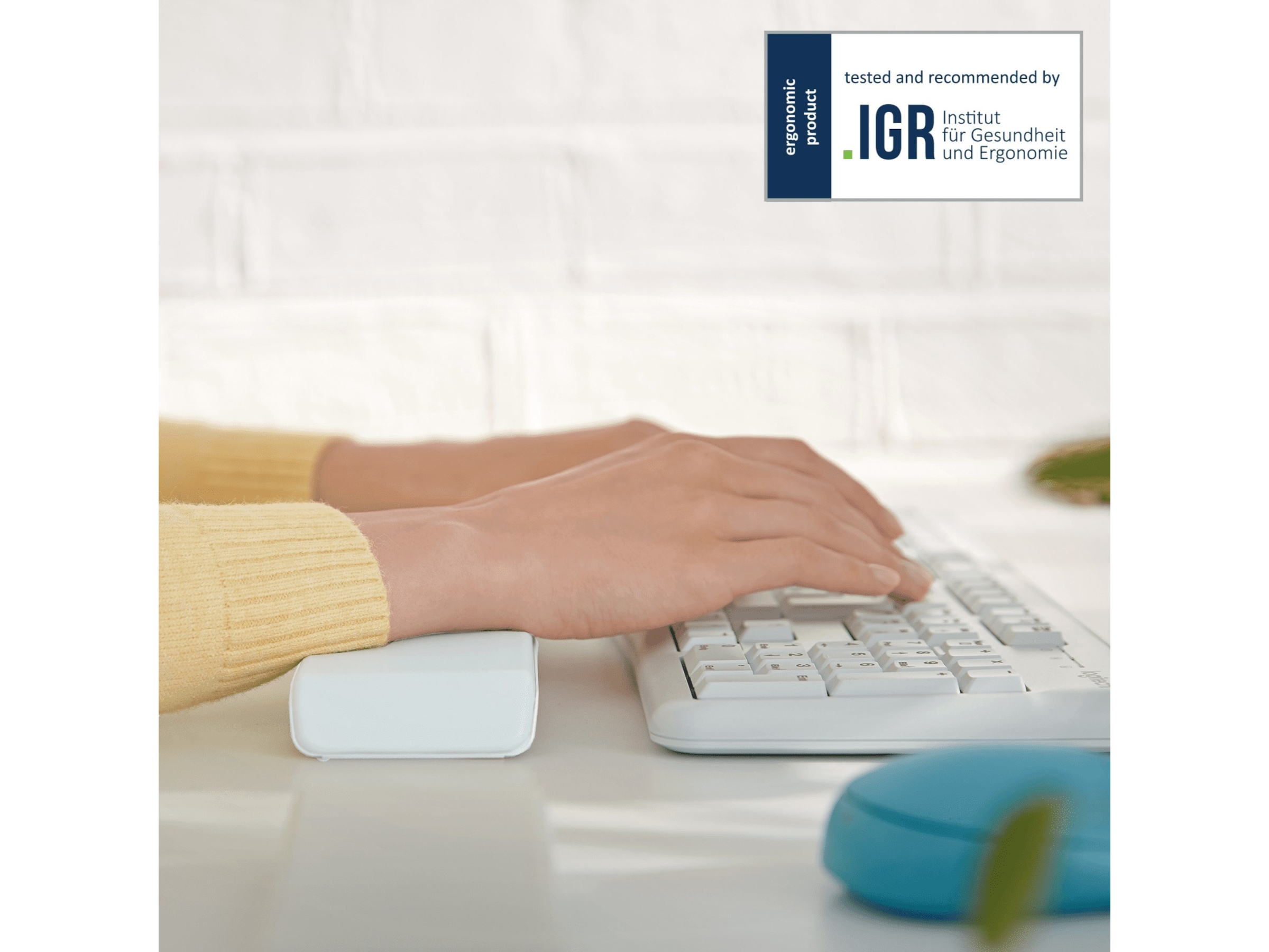 Leitz Ergo Cosy Håndleddsstøtte for tastatur (lys grå) Håndleddstøtte