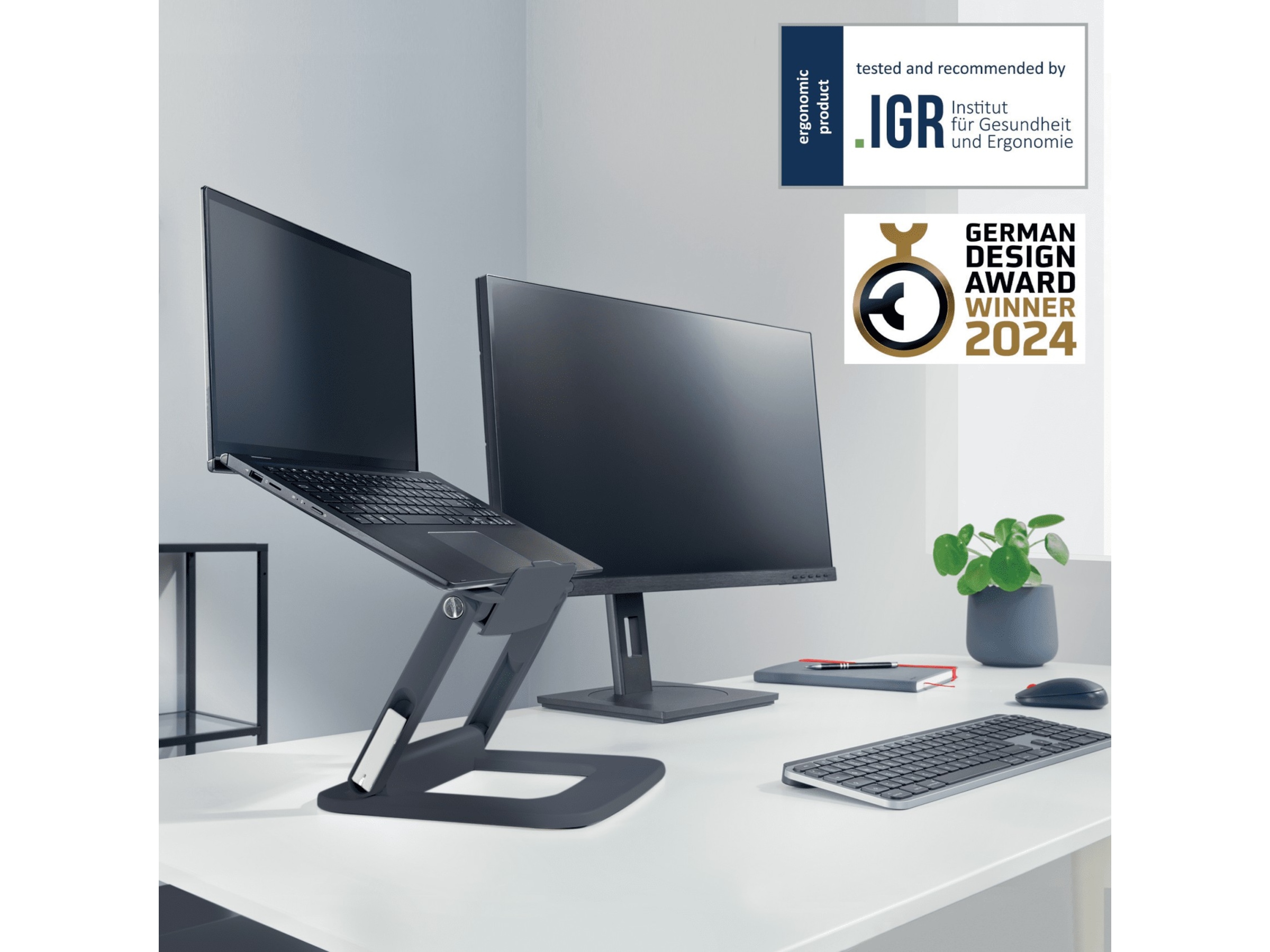 Leitz Ergo Multivinkel Laptopstøtte (grå) Laptopstand