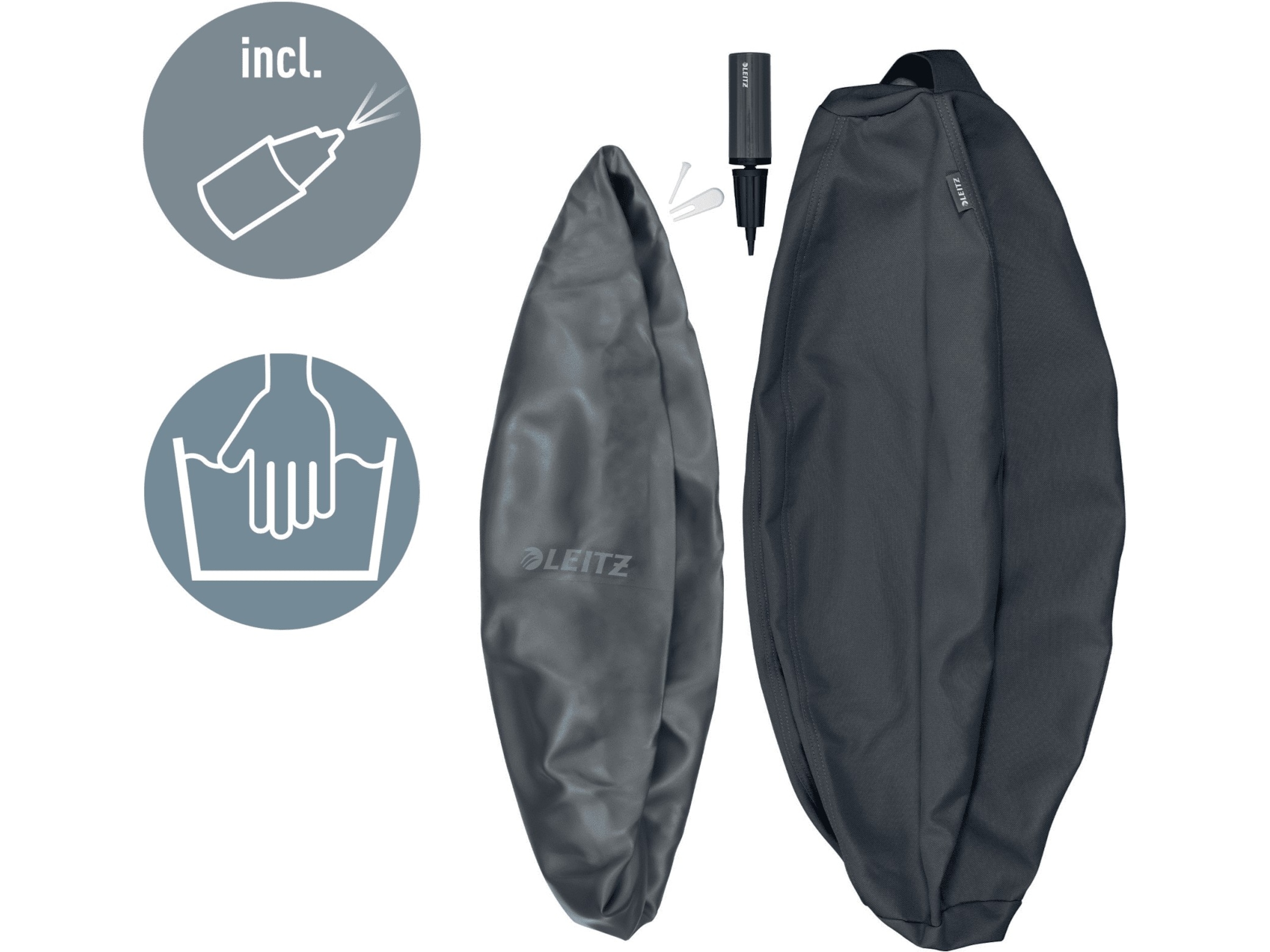 Leitz Ergo Active Anti-Roll Balanseball (mørk grå) Kontorstoler