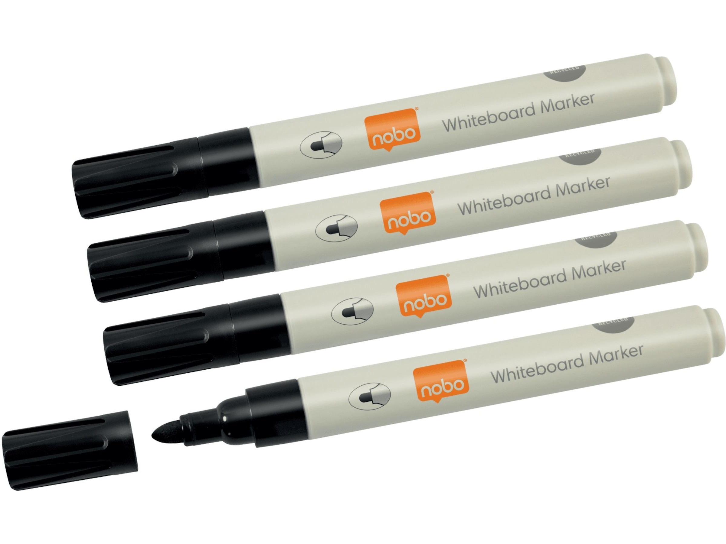 Nobo whiteboardpenner, 4-pack (sort) Whiteboardtavler