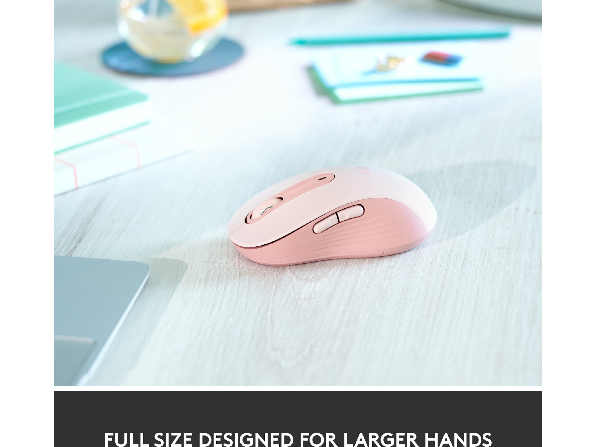 Logitech Signature M650 Large trådløs mus Rosa Mus