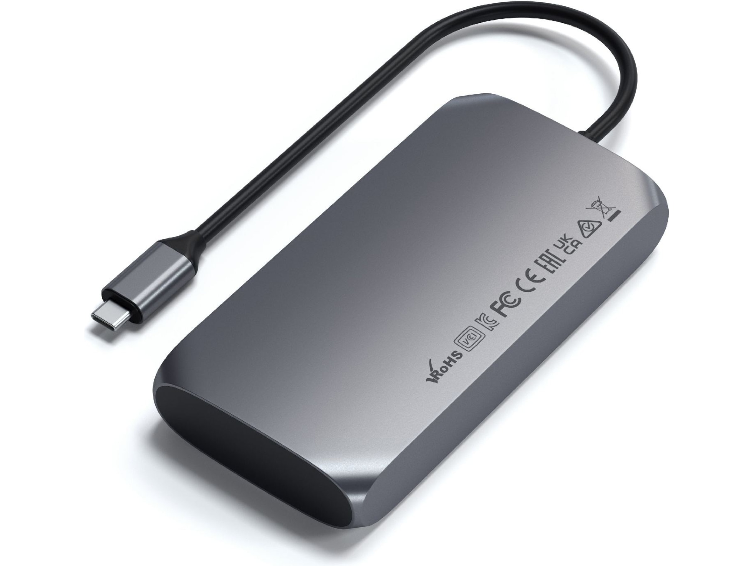Satechi USB-C M1 Multimedia Adapter (grå) Dockingstasjon & USB-HUB